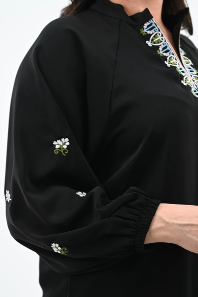 Kadın Nakış Detaylı Uzun Kollu Bluz 1715-24 - 6