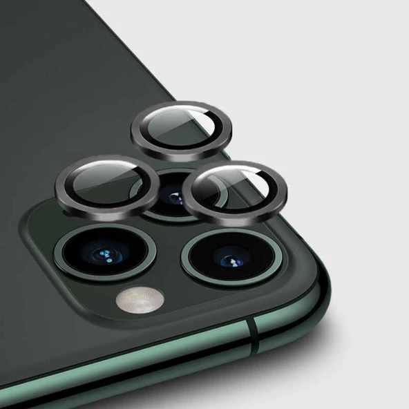 Apple iPhone 11 Pro Max Kamera Lens Koruyucu Kolay Takma Aparatlı (CL-02)