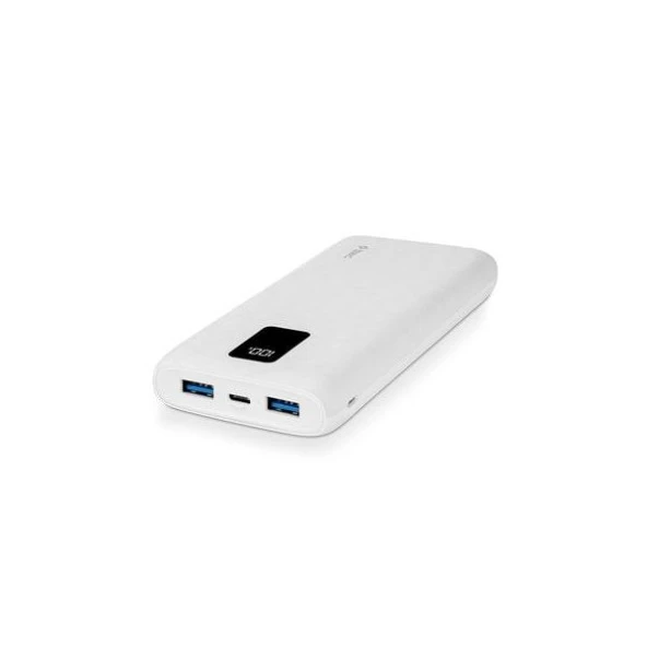 Ttec 2BB202B PowerSlim Trio LCD 10.000mAh PD 22,5W Dahili Kablolu Taşınabilir Şarj Aleti / Powerbank Beyaz