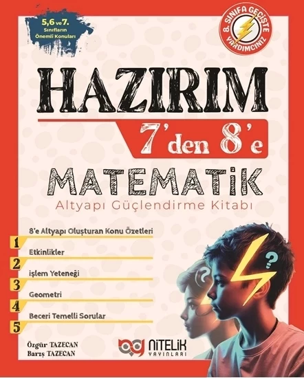 NİTELİK YAYINLARI HAZIRIM 7’DEN 8’E MATEMATİK ALT YAPI GÜÇLENDİRME KİTABI ürün görseli