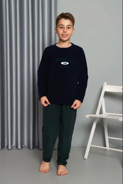Nisanca Kışlık Erkek Çocuk Polar Pijama Takımı- Sıcak Tutan Welsoft Kumaş - 12
