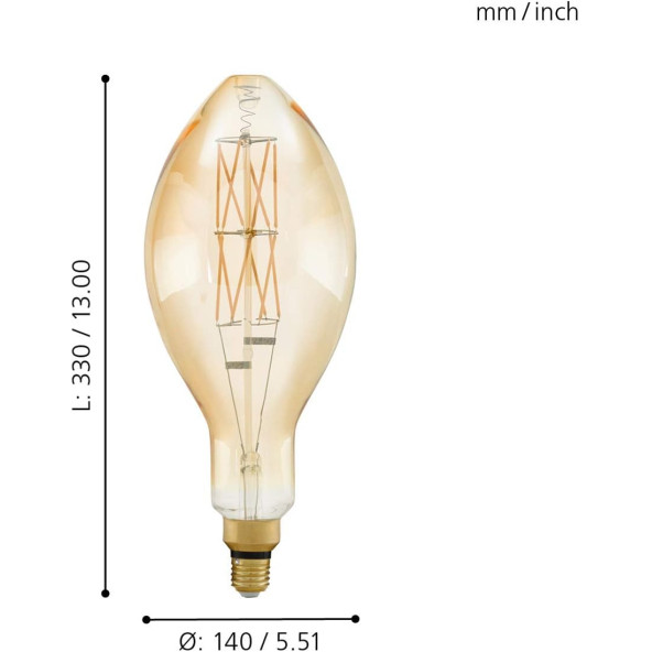 Eglo 11685 E27-Led E140 8W Amber 2100K Büyük Boy - 4
