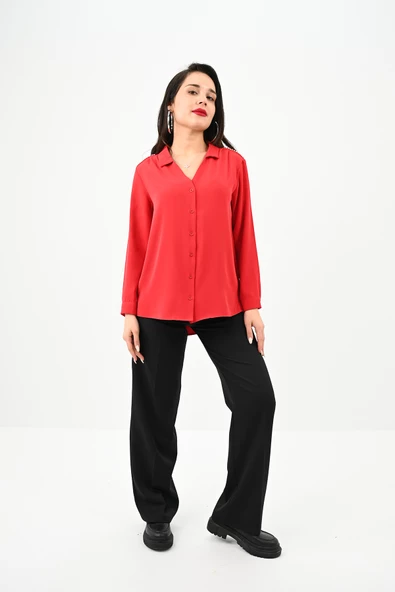 Kadın Omuz Taş Detaylı Gömlek 1687-24-1 - 9