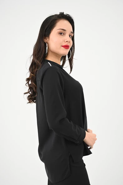 Kadın Omuz Taş Detaylı Gömlek 1687-24-1 - 4