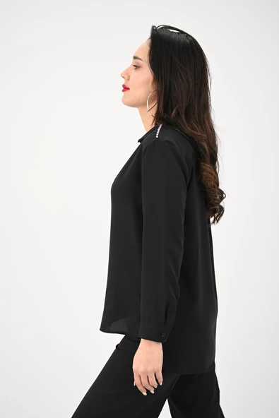 Kadın Omuz Taş Detaylı Gömlek 1687-24-1 - 6