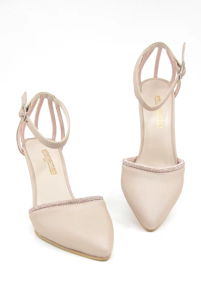 Erkan Saçmacı Martina Ten Saten Taşlı Abiye Ayakkabı - 4