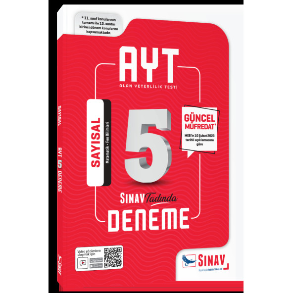 Sınav Yayınları AYT 1. Dönem Sayısal 5 Deneme