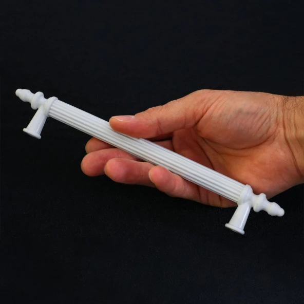 Sert Plastik Beyaz Çekmece Mobilya Mutfak Dolap Kulbu Kulpu Kulpları 160 mm Kulp 10 ADET - Resim 2