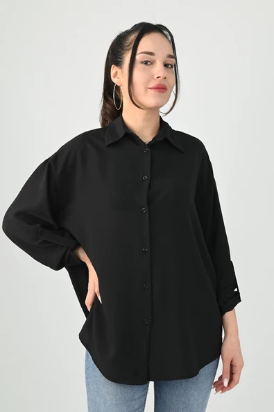 Kadın Bağlama Detaylı Gömlek 1709-1-25 - 5