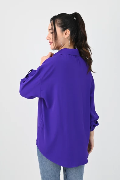 Kadın Bağlama Detaylı Gömlek 1709-1-25 - 12