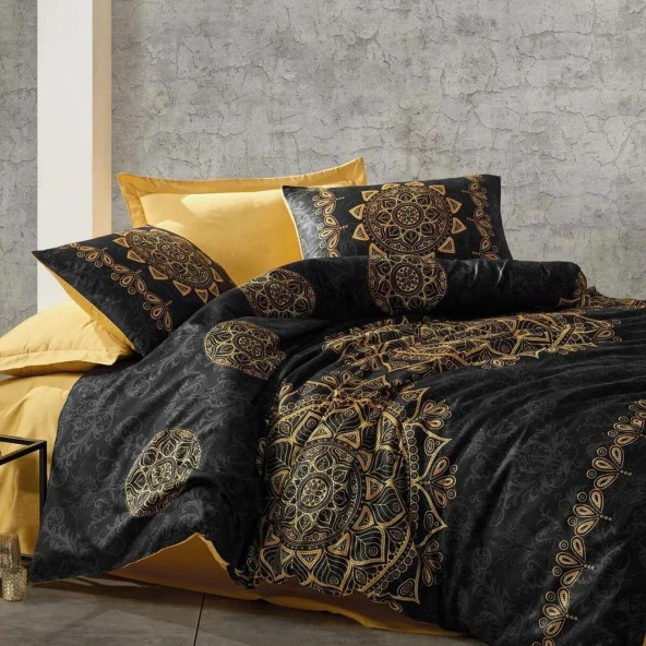 Cotton Box Saten Çift Kişilik Nevresim Takımı Alvina Gold