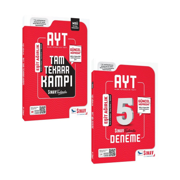 Sınav Yayınları AYT 1. Dönem Eşit Ağırlık Kamp ve Deneme Seti