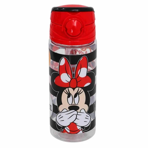 Minnie Mouse Lisanslı Pipetli Plastik Matara 500 ml Kırmızı (OTTO-42514)