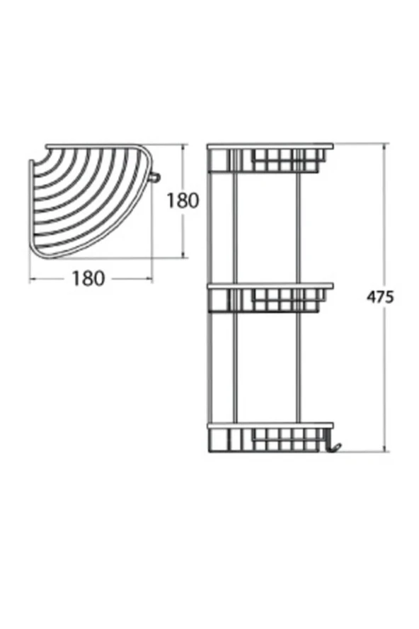 Deniz Üçlü Krom Köşe Oval Süngerlik 18x18 cm - 2