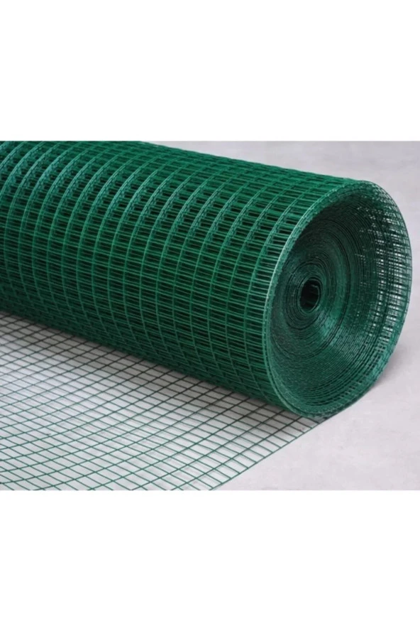 Çit Pvc Kaplı Puntalı Yeşil Tel 1000cm Uzunluk 12x12 Gözaralıklı 120cm Eninde Kafes Teli 10m