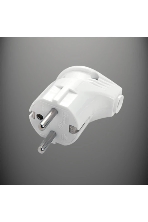 Topraklı Erkek Fiş Beyaz Monoblok - Resim 2