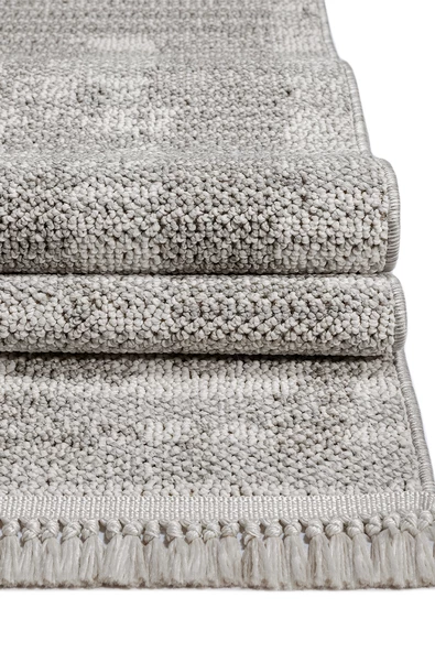 Konfor Bastia 1277 Krem Gri Yumuşak Örgü Modern Dokuma Bukle Halı - 3