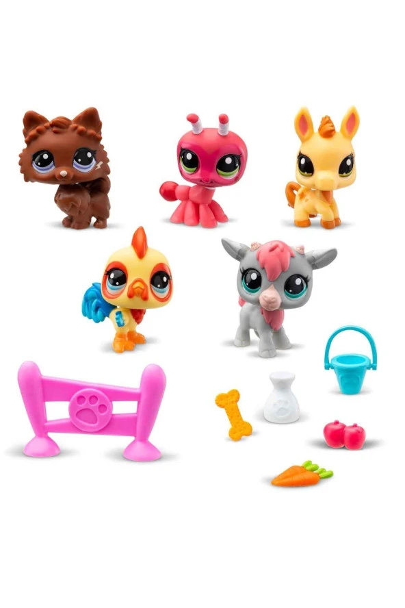 Minişler Littlest Pet Shop Çiftlik Temalı 5'li Figür Seti