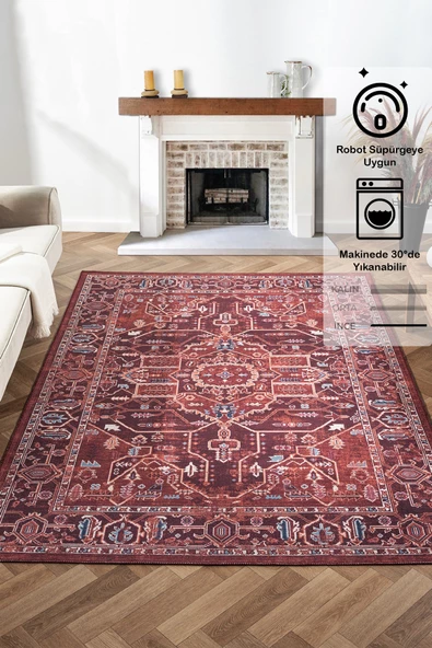 Konfor Antico 2353 Pamuk Tabanlı Yıkanabilir Otantik Vintage Klasik Eskitme Halı ürün görseli