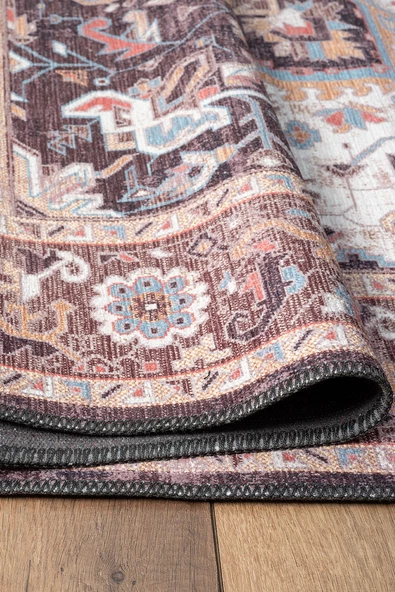 Konfor Antico 2356 Pamuk Tabanlı Yıkanabilir Otantik Vintage Klasik Eskitme Halı - Resim 2