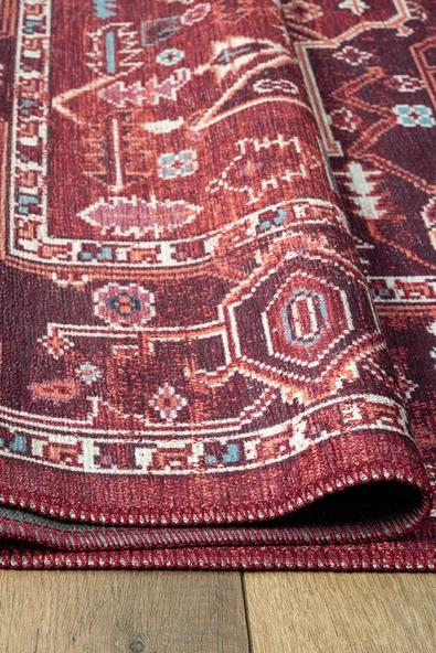 Konfor Antico 2353 Pamuk Tabanlı Yıkanabilir Otantik Vintage Klasik Eskitme Halı - Resim 2