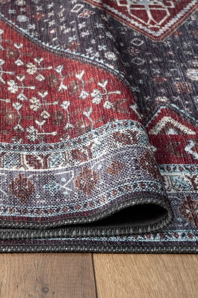 Konfor Antico 2355 Pamuk Tabanlı Yıkanabilir Otantik Vintage Klasik Eskitme Halı - Resim 2