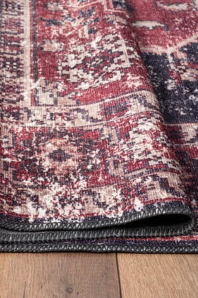 Antico 2352 Pamuk Tabanlı Yıkanabilir Otantik Vintage Klasik Eskitme Halı - 2