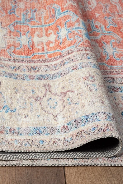 Konfor Antico 2351 Pamuk Tabanlı Yıkanabilir Otantik Vintage Klasik Eskitme Halı - 2