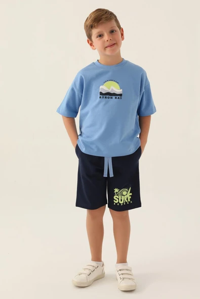 Roly Poly 3348 Wave Sensation İndigo Erkek Çocuk Bermuda Takım