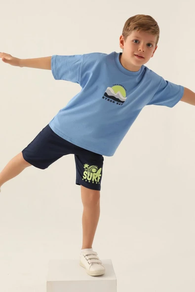 Roly Poly 3348 Wave Sensation İndigo Erkek Çocuk Bermuda Takım - 3