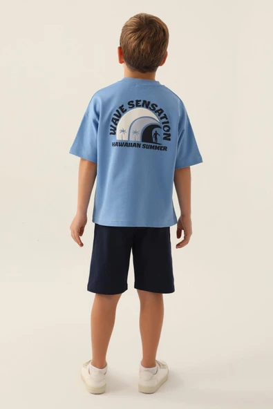 Roly Poly 3348 Wave Sensation İndigo Erkek Çocuk Bermuda Takım - 5