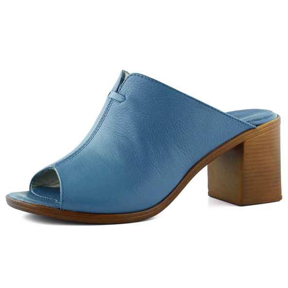 Erkan Saçmacı Valery Mavi Hakiki Deri Terlik