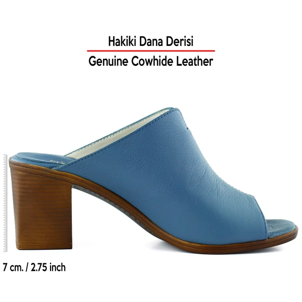Erkan Saçmacı Valery Mavi Hakiki Deri Terlik - 2