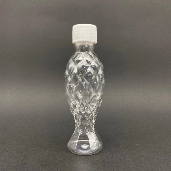 100 cc Balıksırtı Şişe  - Beyaz Kapaklı- Kapaklı Plastik Şişe x 10 Adet ürün görseli