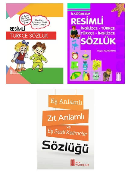 Resimli Türkçe Sözlük-Resimli İngilizce Sözlük-Eş Anlamlı,Zıt Anlamlı Kelimeler Sözlüğü