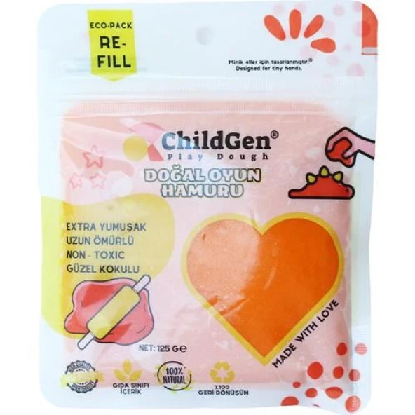 Childgen 125 gr Doğal Oyun Hamuru - Turuncu ürün görseli