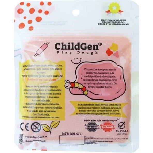 Childgen 125 gr Doğal Oyun Hamuru - Turuncu - Resim 2
