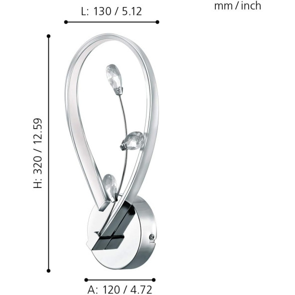 Eglo 97489 VALLEMARE Chrom M Krıstall Led Duvar Aplik - 2
