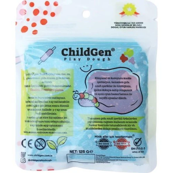 Childgen 125 gr Doğal Oyun Hamuru - Mavi - Resim 2