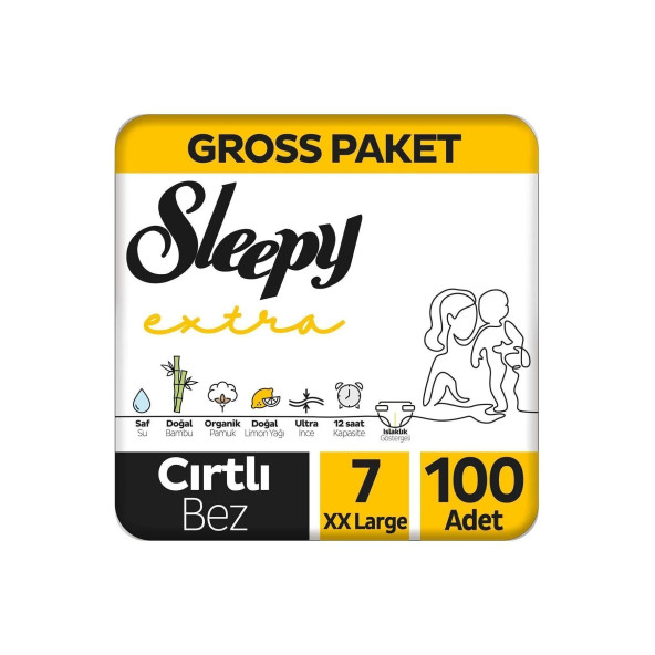 Sleepy Extra Günlük Aktivite Gross Paket Bebek Bezi 7 Numara Xxlarge 100 Adet
