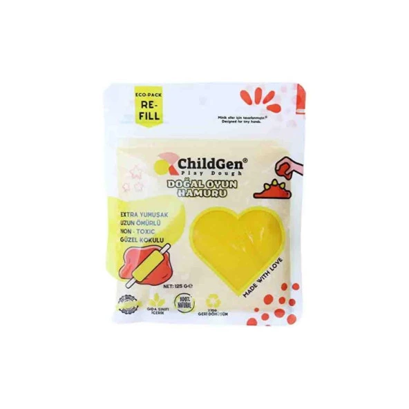 Childgen 125 gr Doğal Oyun Hamuru - Sarı ürün görseli