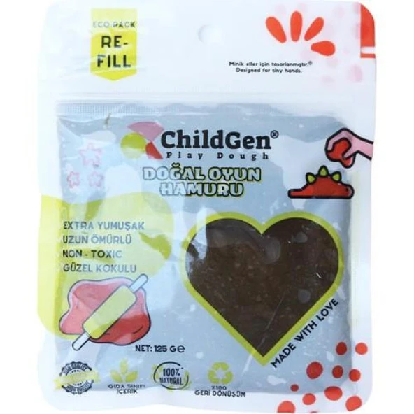 Childgen 125 gr Doğal Oyun Hamuru - Kahverengi