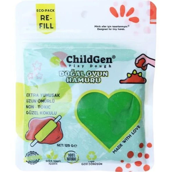 Childgen 125 gr Doğal Oyun Hamuru - Yeşil ürün görseli