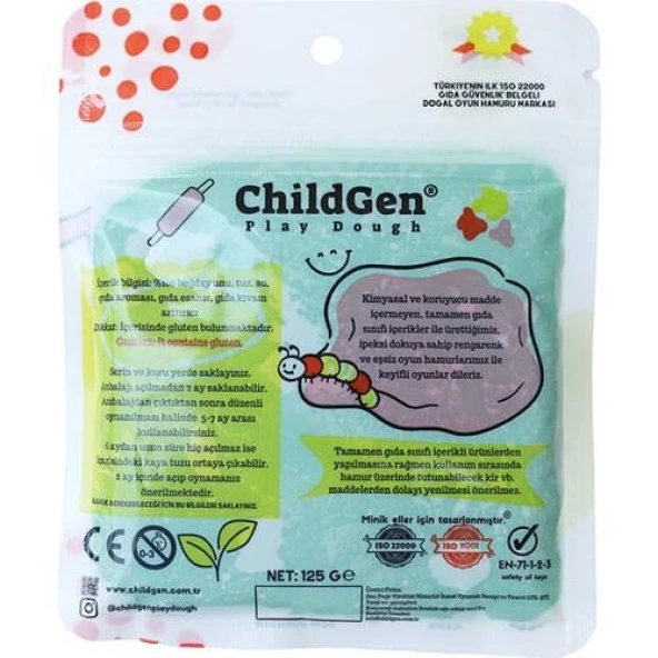 Childgen 125 gr Doğal Oyun Hamuru - Yeşil - Resim 2