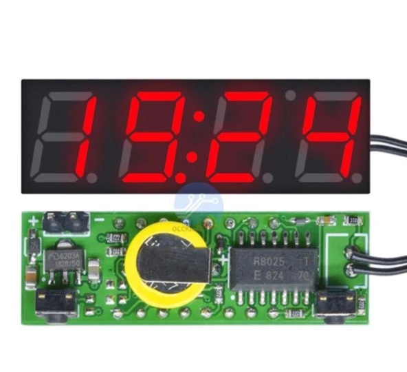 DS3231 Dijital Saat + Termometre + Voltmetre Modülü - Resim 2