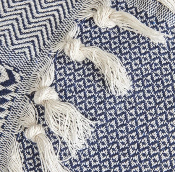 Karaca Home Luna Lacivert %100 Pamuk Çift Kişilik Tek Pike - 5