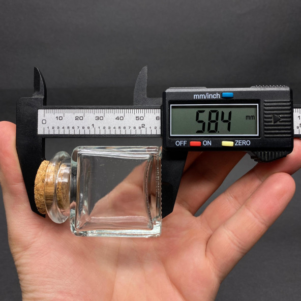 40 ml Cam Kare Kavanoz Mantar Tıpalı - 40cc Köşeli Kavanoz , Mantar Tıpalı Cam Şişe  x 10 Adet - 3