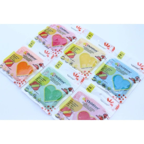 Childgen Doğal Oyun Hamuru - 6lı 6X125 gr Vakumlu Kartuş Paket - (Ecopack-Refill) - Resim 2