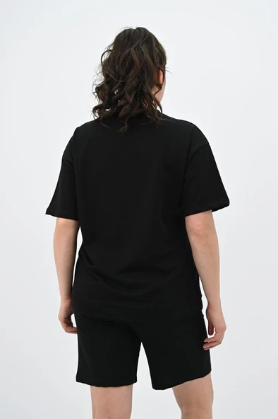 Kadın Büyük Beden Baskılı Şort Takım 8087-24 - 3