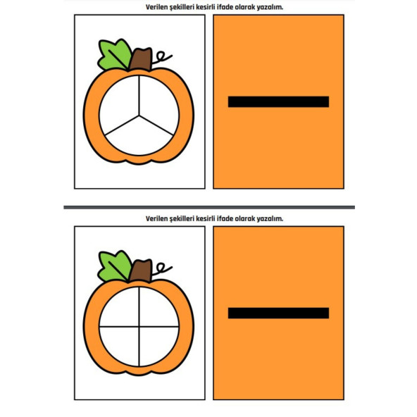 Kesirleri Öğreten YAZ-SİL Kitabı - 3